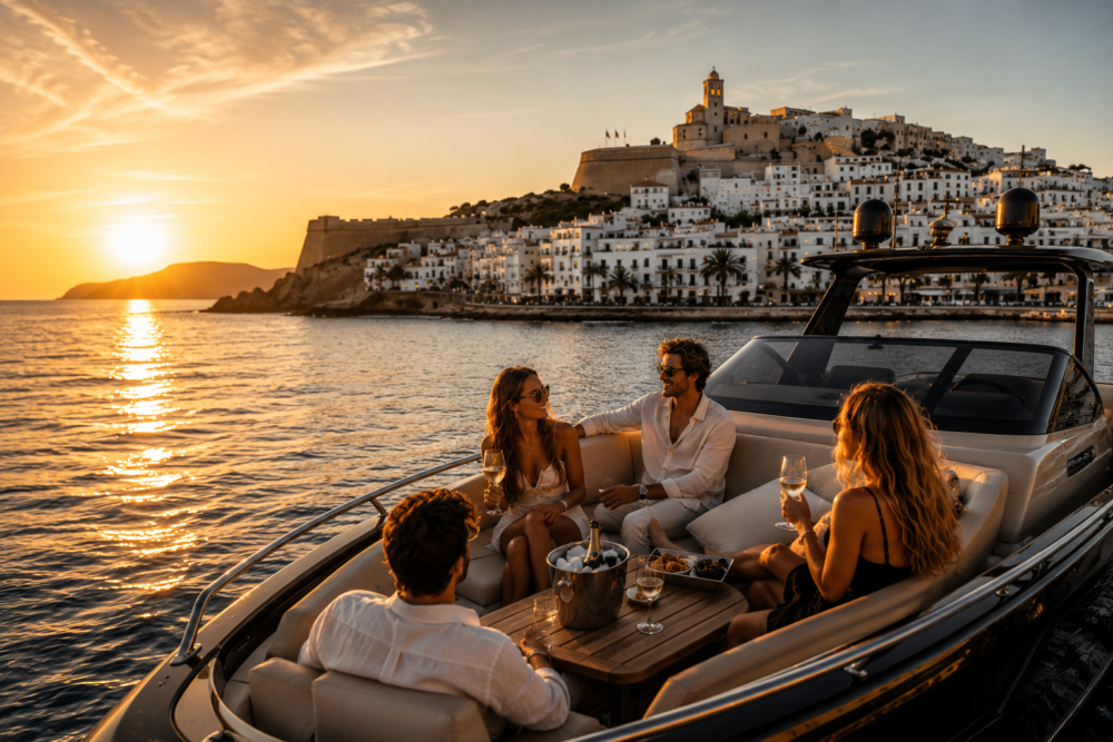 Expérience coucher de soleil en bateau à Ibiza
